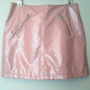 Forever 21 light pink faux leather mini skirt.